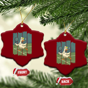 Silly Goose Playing Tennis Ceramic Ornament Funny Bird Getting Hit By Ball TS12 Print Your Wear
