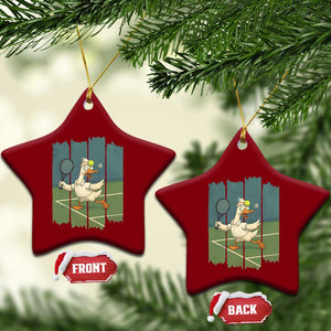 Silly Goose Playing Tennis Ceramic Ornament Funny Bird Getting Hit By Ball TS12 Print Your Wear