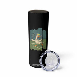 Silly Goose Playing Tennis Skinny Tumbler Funny Bird Getting Hit By Ball TS12 Print Your Wear