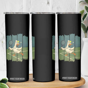 Silly Goose Playing Tennis Skinny Tumbler Funny Bird Getting Hit By Ball TS12 Print Your Wear