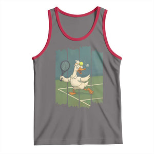 Silly Goose Playing Tennis Tank Top Funny Bird Getting Hit By Ball TS12 Deep Heather Red Print Your Wear