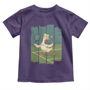 Silly Goose Playing Tennis Toddler T Shirt Funny Bird Getting Hit By Ball TS12 Purple Print Your Wear