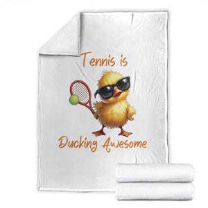 Funny Cute Duck Playing Tennis Throw Blanket Ducking Awesome TS12 White Print Your Wear