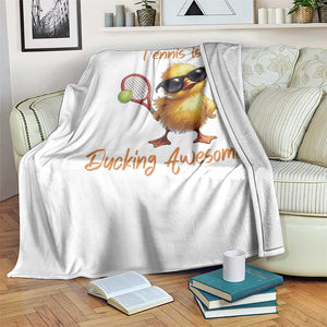 Funny Cute Duck Playing Tennis Throw Blanket Ducking Awesome TS12 Print Your Wear
