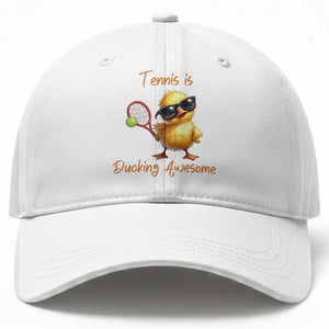 Funny Cute Duck Playing Tennis Baseball Cap Ducking Awesome TS12 Print Your Wear