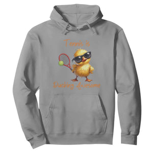 Funny Cute Duck Playing Tennis Hoodie Ducking Awesome TS12 Sport Gray Print Your Wear
