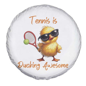 Funny Cute Duck Playing Tennis Spare Tire Cover Ducking Awesome TS12 Print Your Wear