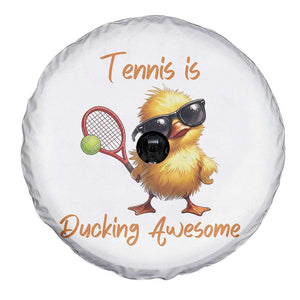 Funny Cute Duck Playing Tennis Spare Tire Cover Ducking Awesome TS12 Print Your Wear