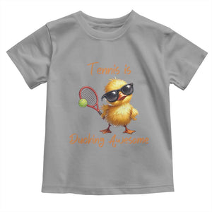Funny Cute Duck Playing Tennis Toddler T Shirt Ducking Awesome TS12 Sport Gray Print Your Wear