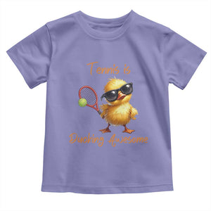 Funny Cute Duck Playing Tennis Toddler T Shirt Ducking Awesome TS12 Violet Print Your Wear
