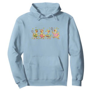 Funny Duck Playing Tennis Hoodie Farm Animal Lover TS12 Light Blue Print Your Wear