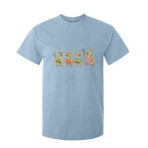 Funny Duck Playing Tennis T Shirt For Kid Farm Animal Lover TS12 Light Blue Print Your Wear