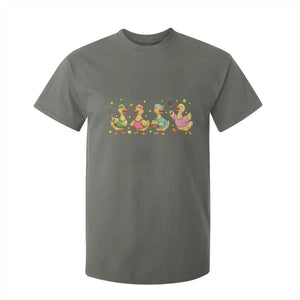 Funny Duck Playing Tennis T Shirt For Kid Farm Animal Lover TS12 Military Green Print Your Wear