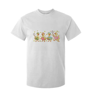 Funny Duck Playing Tennis T Shirt For Kid Farm Animal Lover TS12 White Print Your Wear
