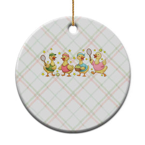 Funny Duck Playing Tennis Ceramic Ornament Farm Animal Lover TS12 1pc Christmas Plaid Print Your Wear
