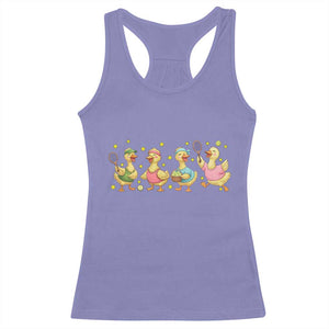 Funny Duck Playing Tennis Racerback Tank Top Farm Animal Lover TS12 Violet Print Your Wear
