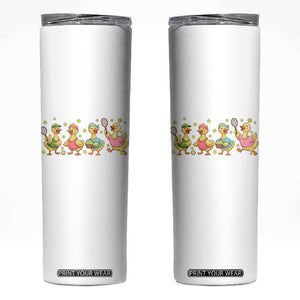 Funny Duck Playing Tennis Skinny Tumbler Farm Animal Lover TS12 White Print Your Wear