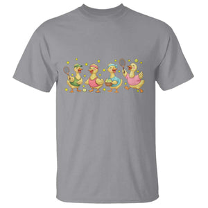 Funny Duck Playing Tennis T Shirt Farm Animal Lover TS12 Sport Gray Print Your Wear