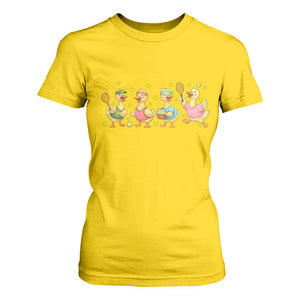 Funny Duck Playing Tennis T Shirt For Women Farm Animal Lover TS12 Daisy Print Your Wear