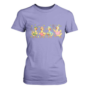 Funny Duck Playing Tennis T Shirt For Women Farm Animal Lover TS12 Violet Print Your Wear