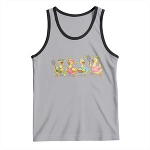 Funny Duck Playing Tennis Tank Top Farm Animal Lover TS12 Athletic Heather Black Print Your Wear