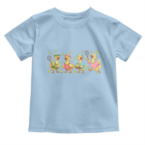 Funny Duck Playing Tennis Toddler T Shirt Farm Animal Lover TS12 Light Blue Print Your Wear