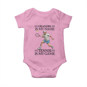 Grandpa Is My Name Tennis Is My Game Baby Onesie Funny Tennis Quote TS12 Light Pink Print Your Wear
