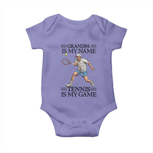 Grandpa Is My Name Tennis Is My Game Baby Onesie Funny Tennis Quote TS12 Violet Print Your Wear