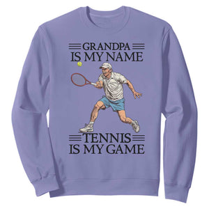 Grandpa Is My Name Tennis Is My Game Sweatshirt Funny Tennis Quote TS12 Violet Print Your Wear