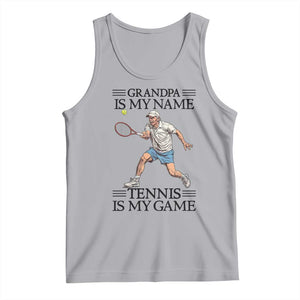 Grandpa Is My Name Tennis Is My Game Tank Top Funny Tennis Quote TS12 Athletic Heather Print Your Wear