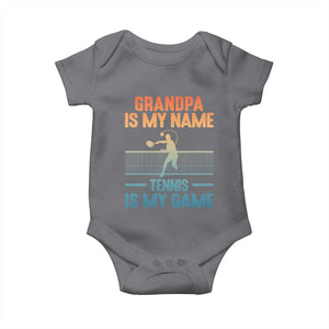 Funny Grandpa Tennis Quote Baby Onesie Tennis Is My Game TS12 Charcoal Print Your Wear