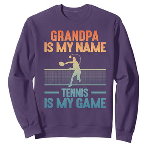 Funny Grandpa Tennis Quote Sweatshirt Tennis Is My Game TS12 Purple Print Your Wear