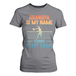 Funny Grandpa Tennis Quote T Shirt For Women Tennis Is My Game TS12 Charcoal Print Your Wear