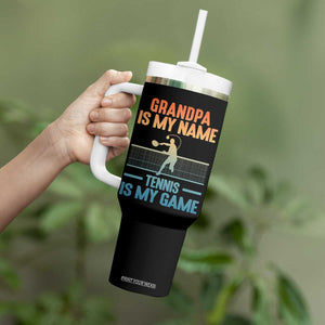 Funny Grandpa Tennis Quote Tumbler With Handle Tennis Is My Game TS12 Print Your Wear