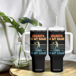 Funny Grandpa Tennis Quote Tumbler With Handle Tennis Is My Game TS12 Print Your Wear