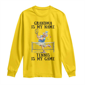 Funny Tennis Quote Long Sleeve Shirt Grandma Is My Name Tennis Is My Game TS12 Daisy Print Your Wear