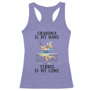 Funny Tennis Quote Racerback Tank Top Grandma Is My Name Tennis Is My Game TS12 Violet Print Your Wear