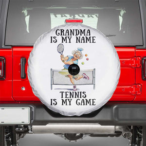 Funny Tennis Quote Spare Tire Cover Grandma Is My Name Tennis Is My Game TS12 White Print Your Wear