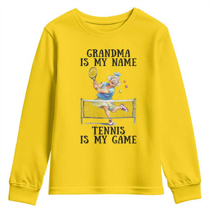 Funny Tennis Quote Youth Sweatshirt Grandma Is My Name Tennis Is My Game TS12 Daisy Print Your Wear