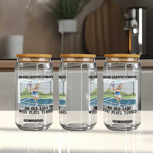 Funny Grandma Tennis Player Gift Glass Can Never Underestimate An Old Lady TS12 Print Your Wear