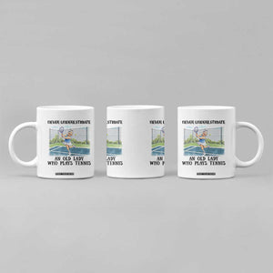Funny Grandma Tennis Player Gift Coffee Mug Never Underestimate An Old Lady TS12 Print Your Wear