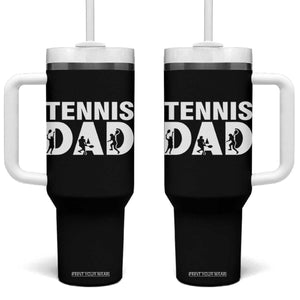 Funny Tennis Dad Life Tumbler With Handle Tennis Player Gift TS12 One Size: 40 oz Black Print Your Wear