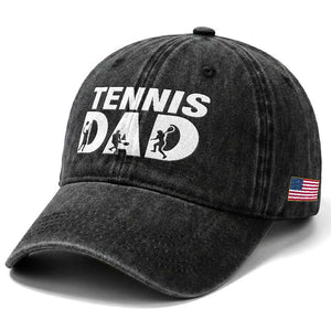 Funny Tennis Dad Life Washed Cotton Baseball Cap Tennis Player Gift TS12 Print Your Wear