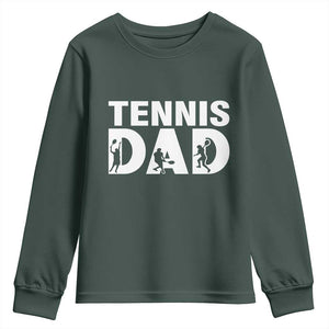 Funny Tennis Dad Life Youth Sweatshirt Tennis Player Gift TS12 Dark Forest Green Print Your Wear