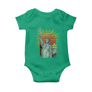 Funny Statue Of Liberty Tennis Player Baby Onesie Patriotic Sports Lover TS12 Irish Green Print Your Wear