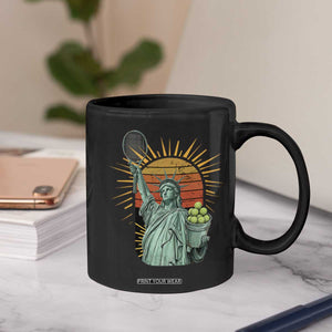 Funny Statue Of Liberty Tennis Player Coffee Mug Patriotic Sports Lover TS12 Print Your Wear