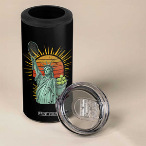 Funny Statue Of Liberty Tennis Player 4 in 1 Can Cooler Tumbler Patriotic Sports Lover TS12 Print Your Wear