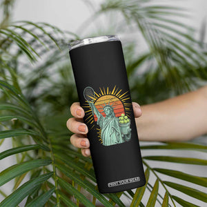 Funny Statue Of Liberty Tennis Player Skinny Tumbler Patriotic Sports Lover TS12 Print Your Wear