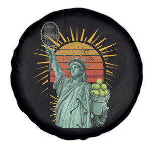 Funny Statue Of Liberty Tennis Player Spare Tire Cover Patriotic Sports Lover TS12 Print Your Wear