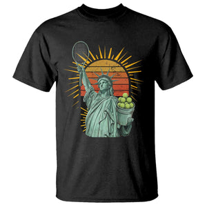 Funny Statue Of Liberty Tennis Player T Shirt Patriotic Sports Lover TS12 Black Print Your Wear